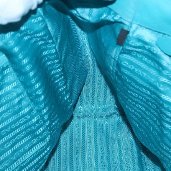 PRADA Hand Bag Leather 2way Green Gold Auth 139193 - Picture 11 of 16